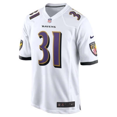 Men's Baltimore Ravens Jamal Lewis White Retired Player Game Jersey 02