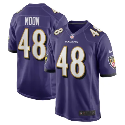 Men's Baltimore Ravens Jeremiah Moon Purple Game Player Jersey 01