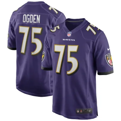 Men's Baltimore Ravens Jonathan Ogden Purple Game Retired Player Jersey 01