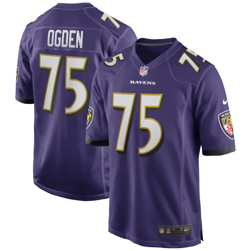 Men's Baltimore Ravens Jonathan Ogden Purple Game Retired Player Jersey
