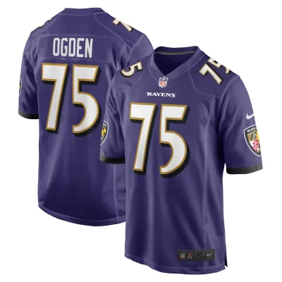 Men's Baltimore Ravens Jonathan Ogden Purple Retired Player Game Jersey 01