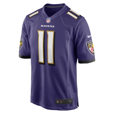 Men's Baltimore Ravens Jordan Stout Purple Player Game Jersey 02