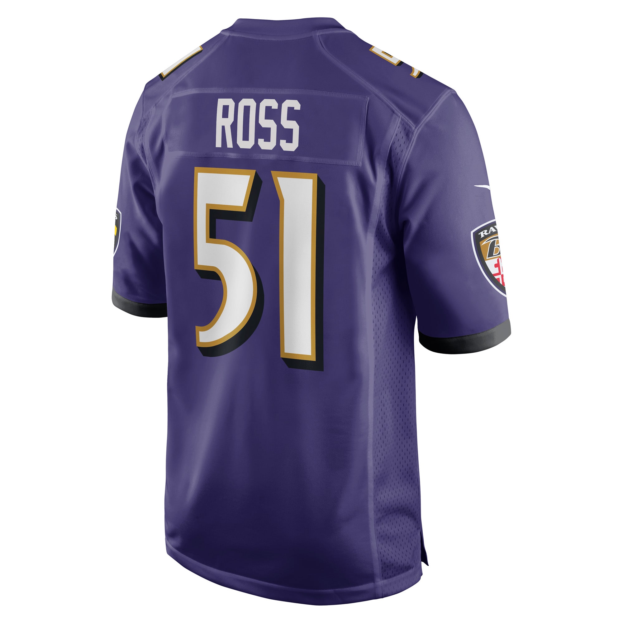 Men's Baltimore Ravens Josh Ross Purple Game Player Jersey