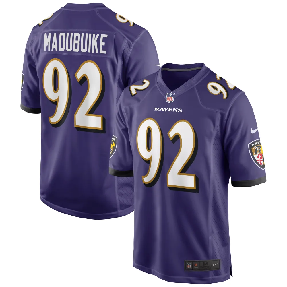 Men's Baltimore Ravens Justin Madubuike Purple Game Player Jersey