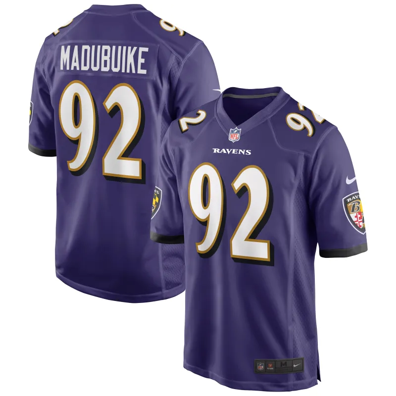 Men's Baltimore Ravens Justin Madubuike Purple Game Player Jersey