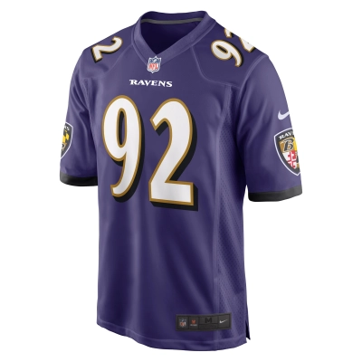 Men's Baltimore Ravens Justin Madubuike Purple Game Player Jersey 02