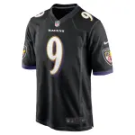 Men's Baltimore Ravens Justin Tucker Black Player Game Jersey
