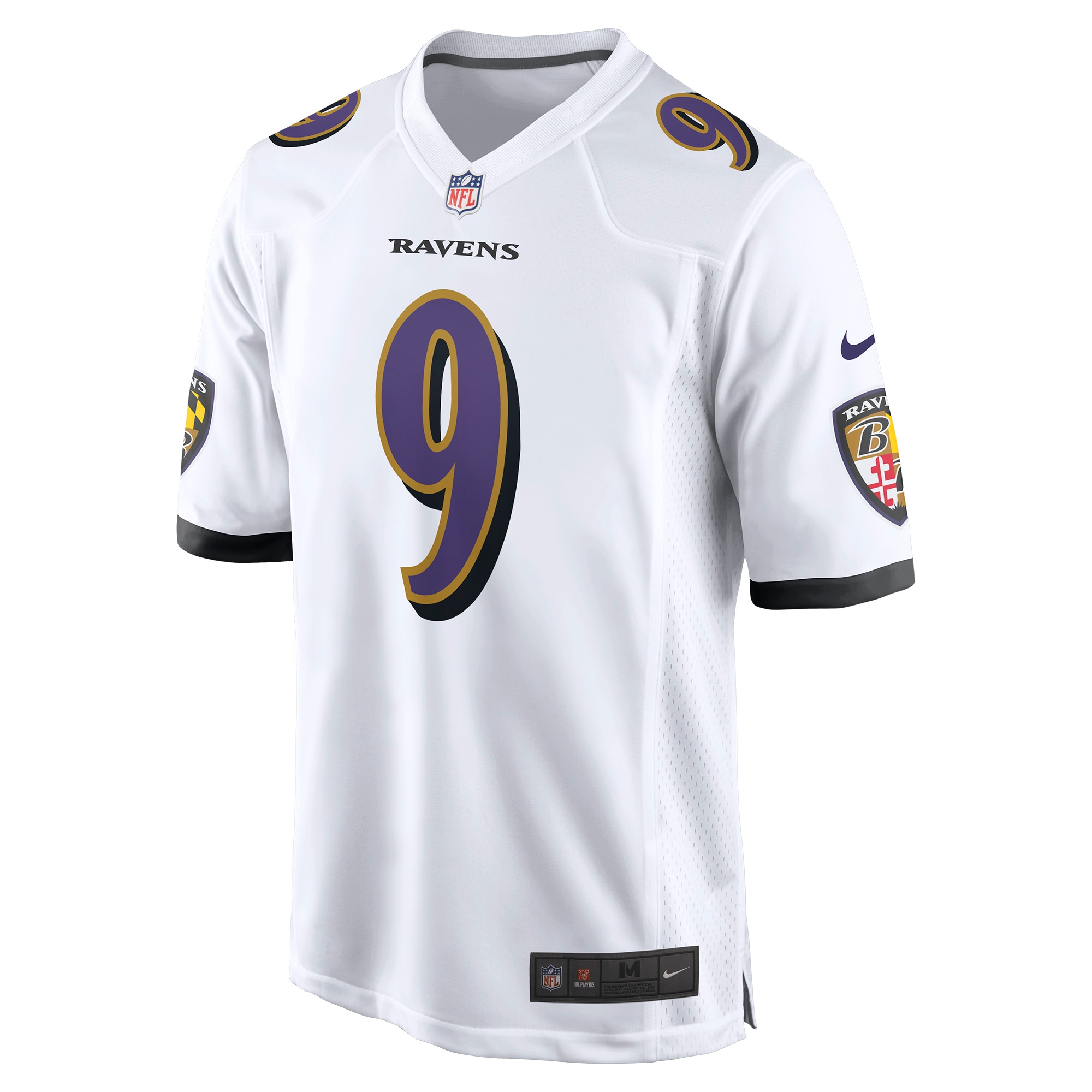 Men's Baltimore Ravens Justin Tucker White Game Jersey