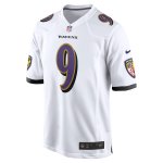 Men's Baltimore Ravens Justin Tucker White Game Jersey