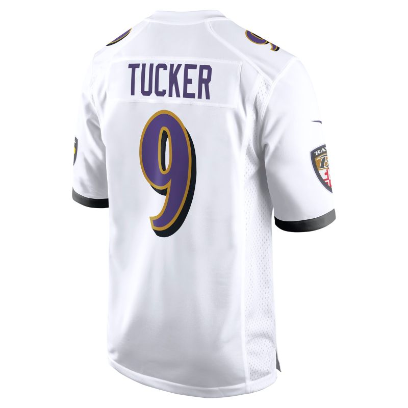 Men's Baltimore Ravens Justin Tucker White Game Jersey