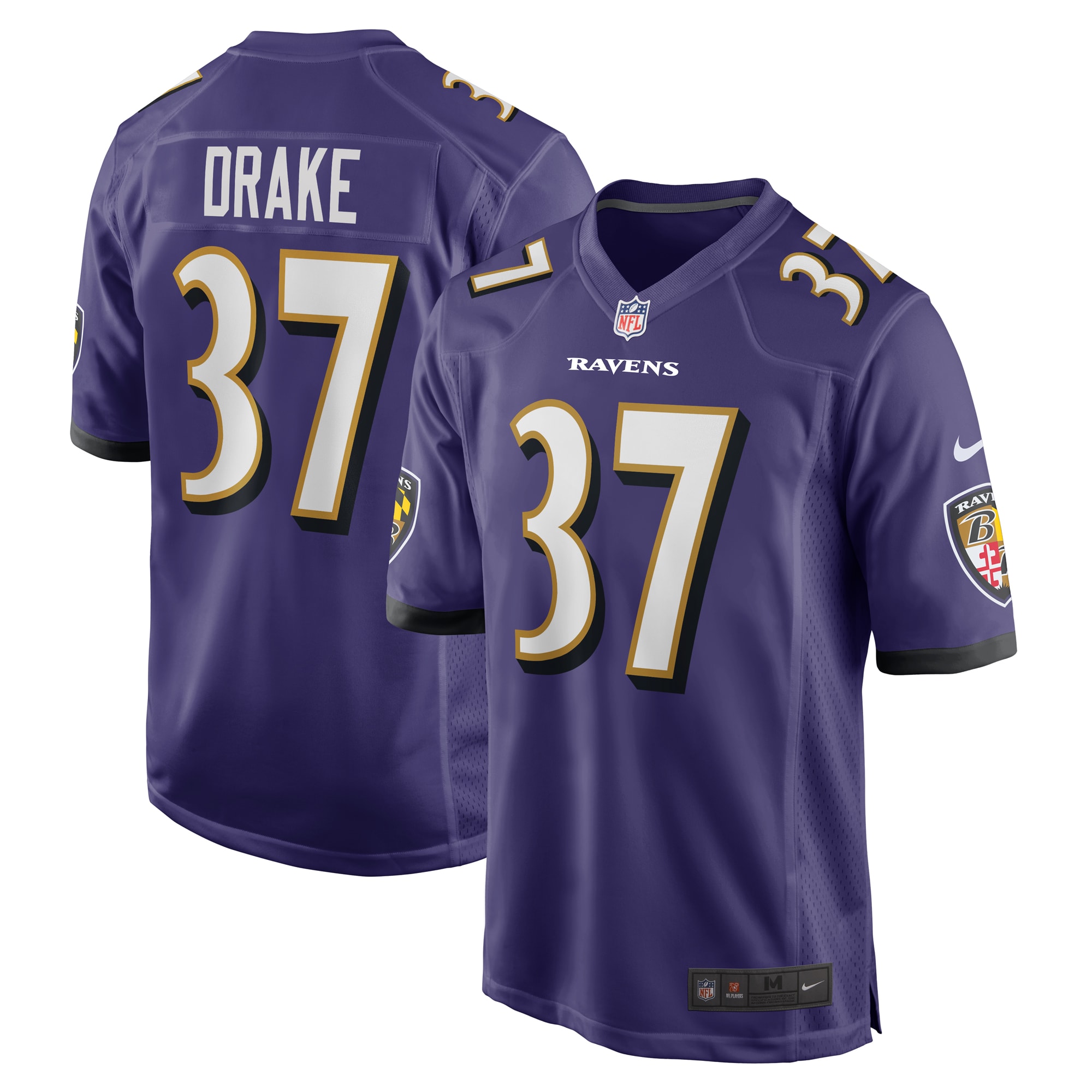 Men's Baltimore Ravens Kenyan Drake Purple Game Jersey