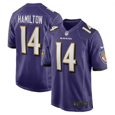 Men's Baltimore Ravens Kyle Hamilton Purple Player Game Jersey 01
