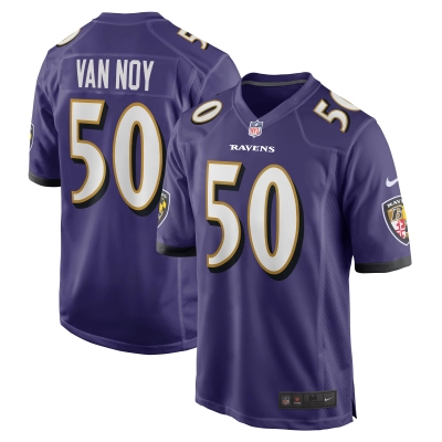 Men's Baltimore Ravens Kyle Van Noy Purple Game Jersey 01