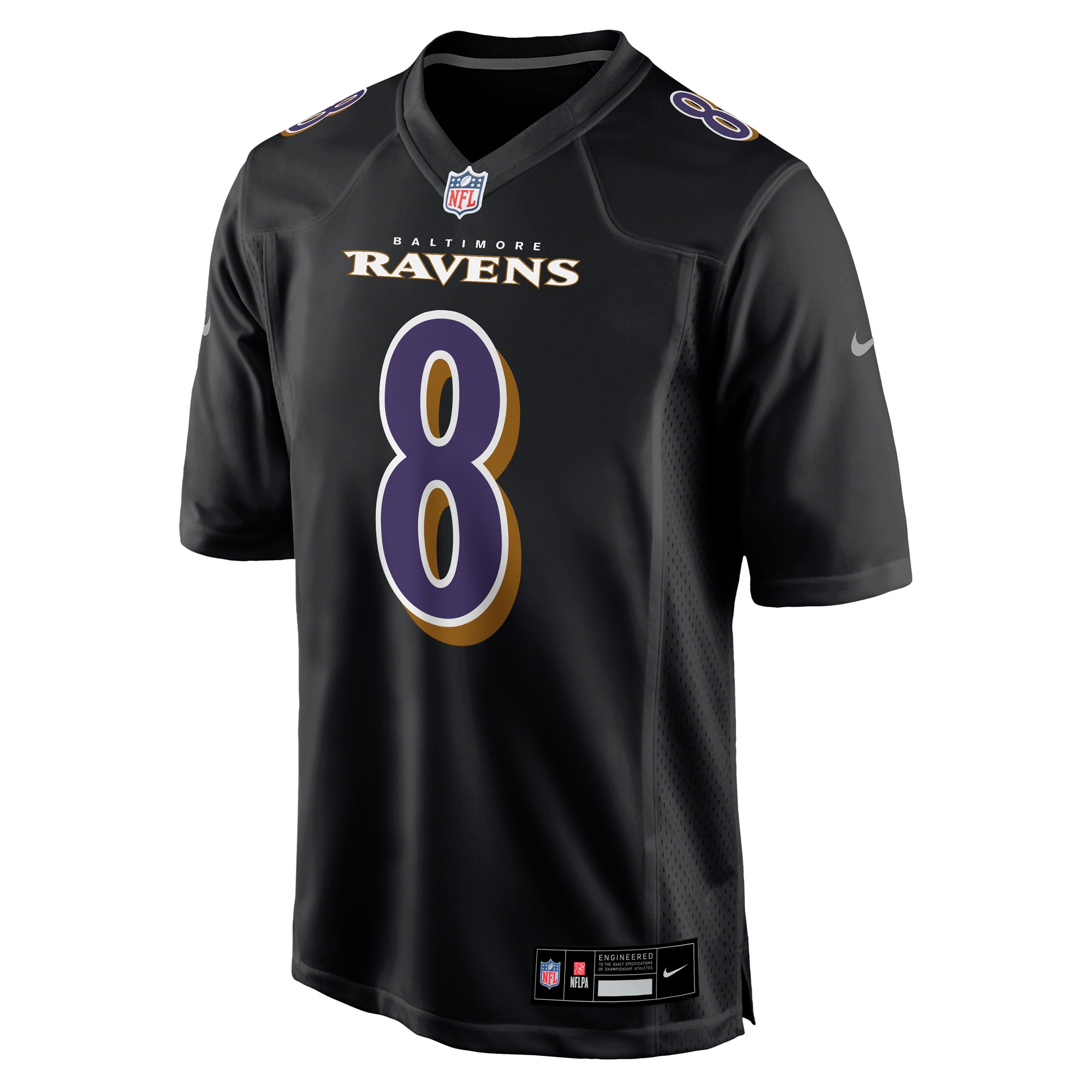 Men's Baltimore Ravens Lamar Jackson Black Fashion Game Jersey