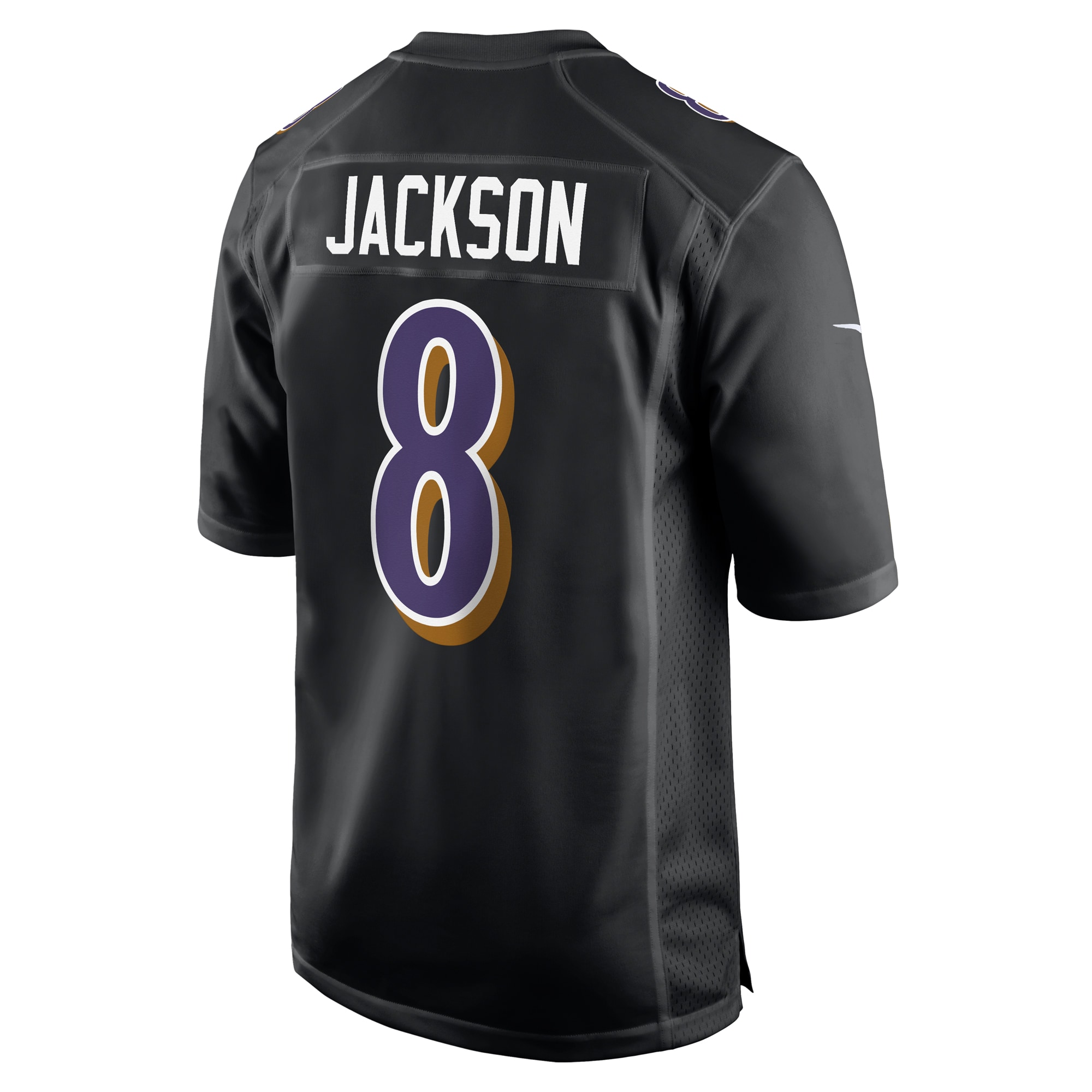 Men's Baltimore Ravens Lamar Jackson Black Fashion Game Jersey