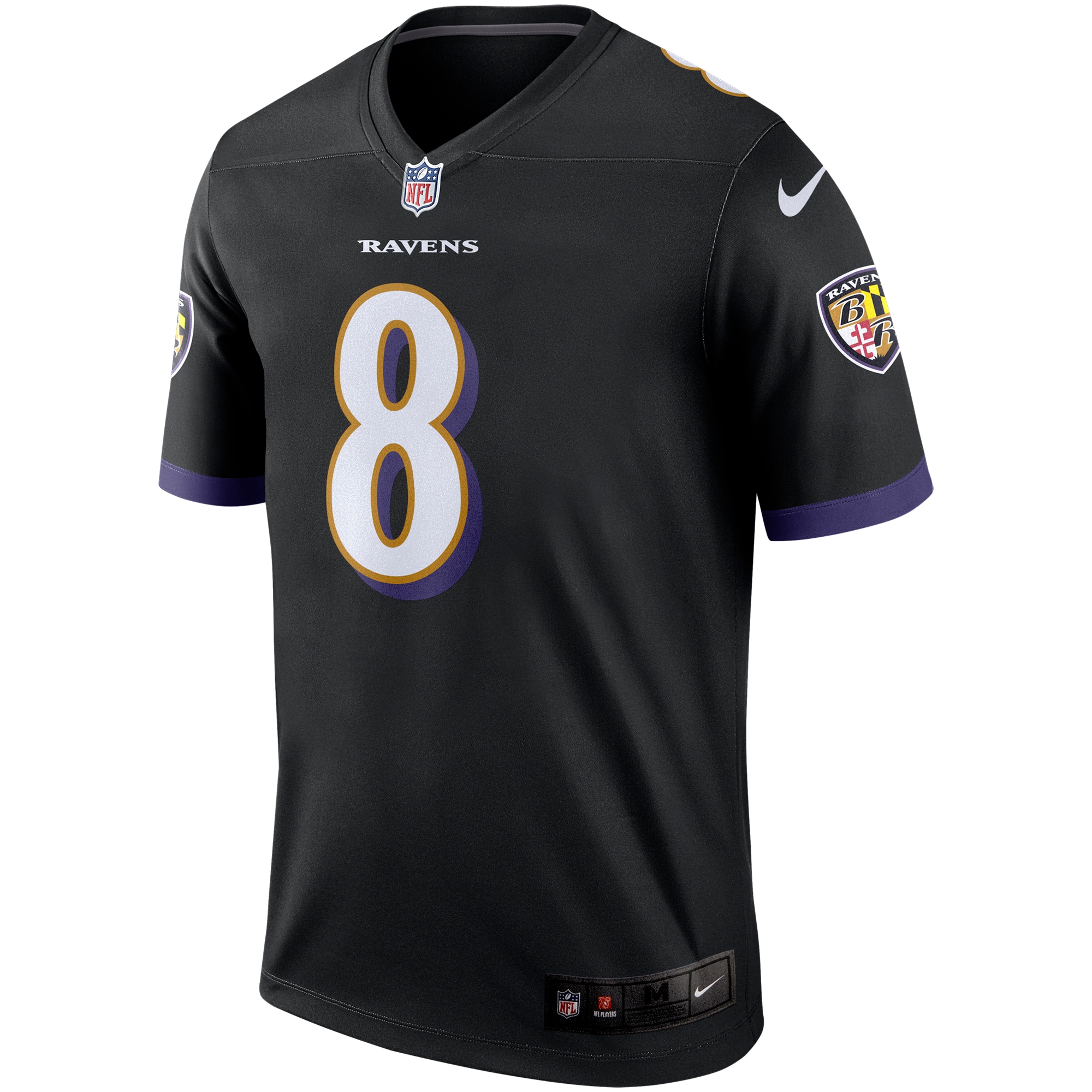 Men's Baltimore Ravens Lamar Jackson Black Legend Jersey