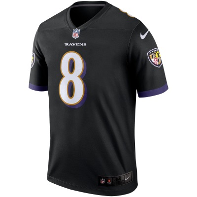 Men's Baltimore Ravens Lamar Jackson Black Legend Jersey 02