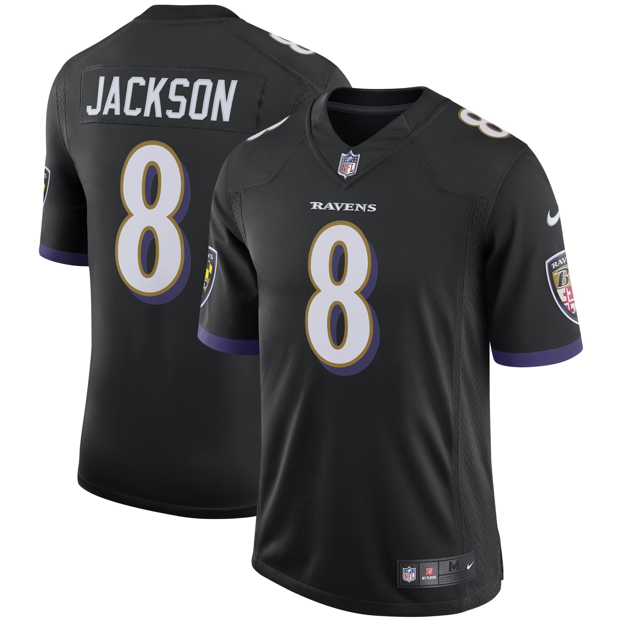 Men's Baltimore Ravens Lamar Jackson Black Speed Machine Limited Jersey