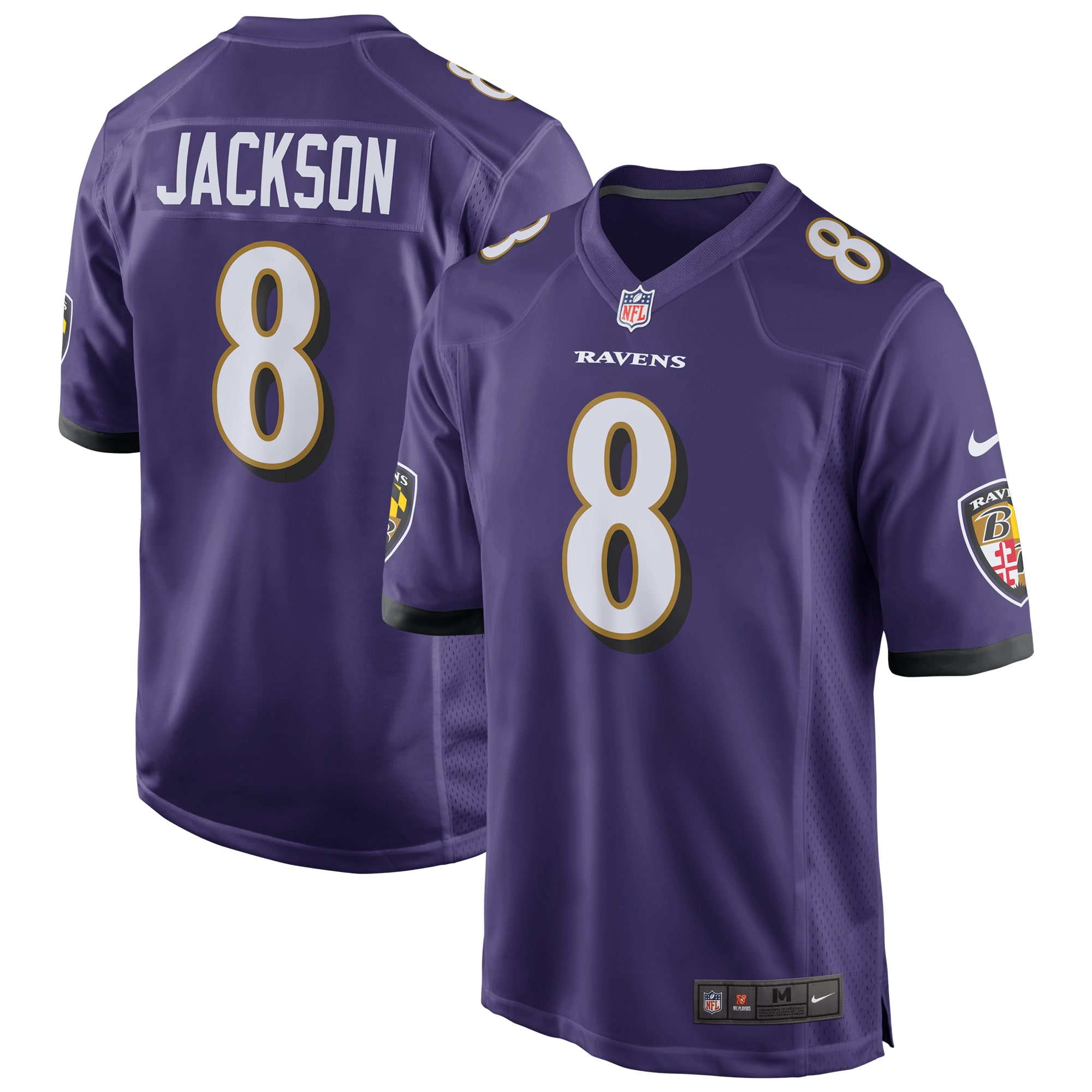 Men's Baltimore Ravens Lamar Jackson Purple Game Jersey