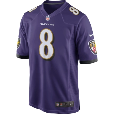 Men's Baltimore Ravens Lamar Jackson Purple Game Jersey 02