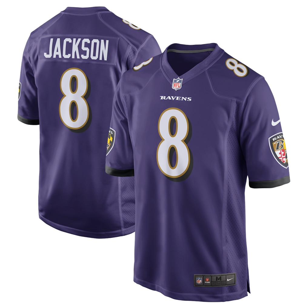 Men's Baltimore Ravens Lamar Jackson Purple Game Player Jersey