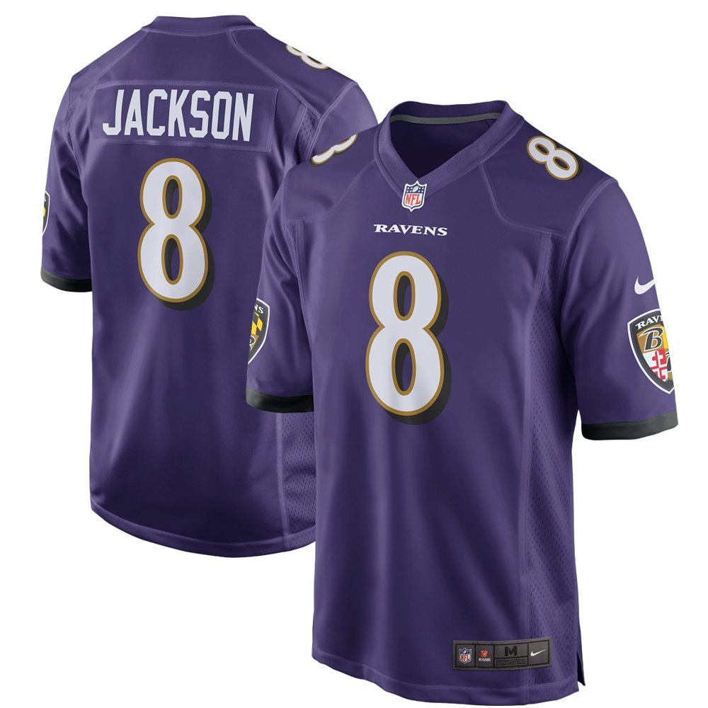 Men's Baltimore Ravens Lamar Jackson Purple Game Player Jersey