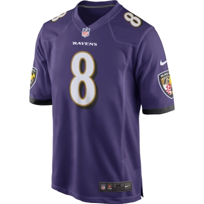 Men's Baltimore Ravens Lamar Jackson Purple Game Player Jersey 02