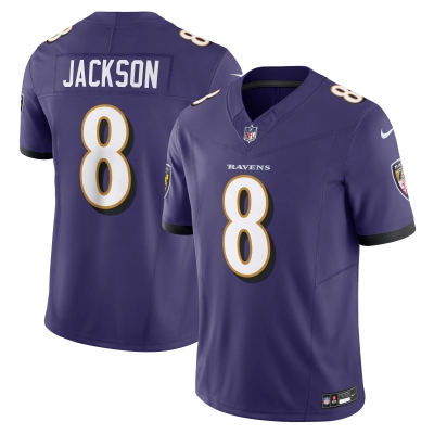 Men's Baltimore Ravens Lamar Jackson Purple Vapor F.U.S.E. Limited Jersey 01