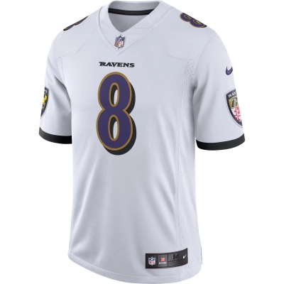 Men's Baltimore Ravens Lamar Jackson White Vapor Limited Jersey 02
