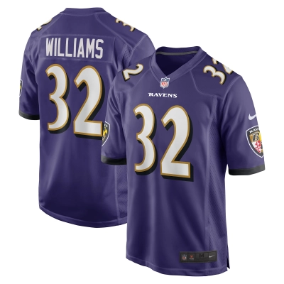 Men's Baltimore Ravens Marcus Williams Purple Player Game Jersey 01