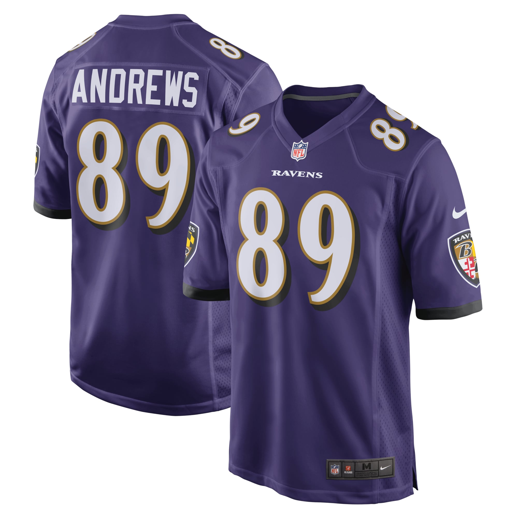 Men's Baltimore Ravens Mark Andrews Purple Game Team Jersey