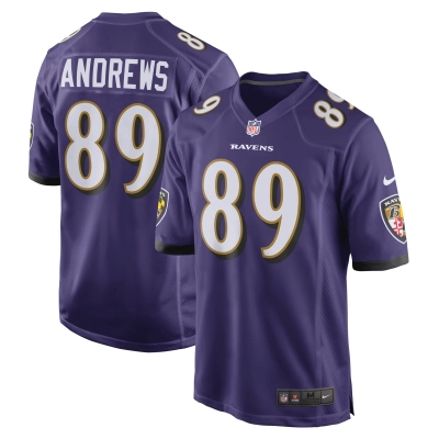 Men's Baltimore Ravens Mark Andrews Purple Game Team Jersey 01