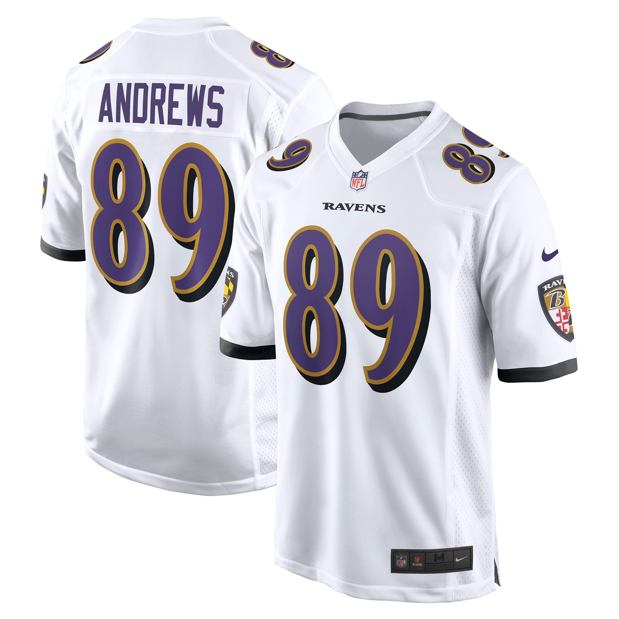 Men's Baltimore Ravens Mark Andrews White Game Jersey