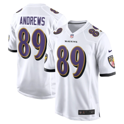 Men's Baltimore Ravens Mark Andrews White Game Jersey 01