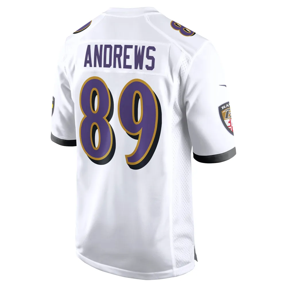 Men's Baltimore Ravens Mark Andrews White Game Jersey