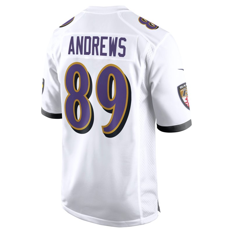 Men's Baltimore Ravens Mark Andrews White Game Jersey