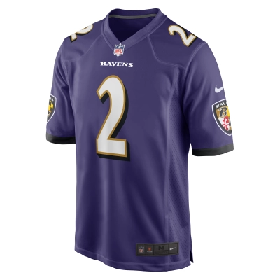 Men's Baltimore Ravens Nate Wiggins Purple 2024 NFL Draft First Round Pick Player Game Jersey 02