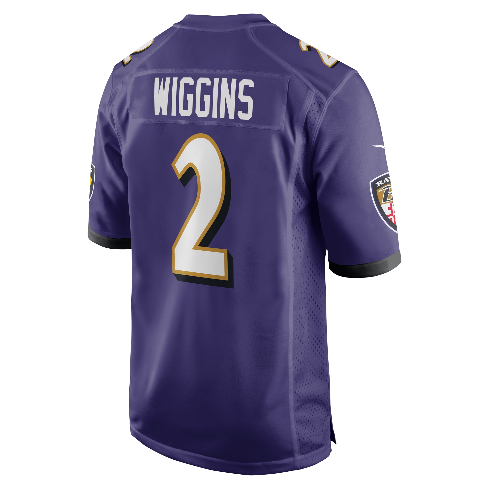 Men's Baltimore Ravens Nate Wiggins Purple 2024 NFL Draft First Round Pick Player Game Jersey