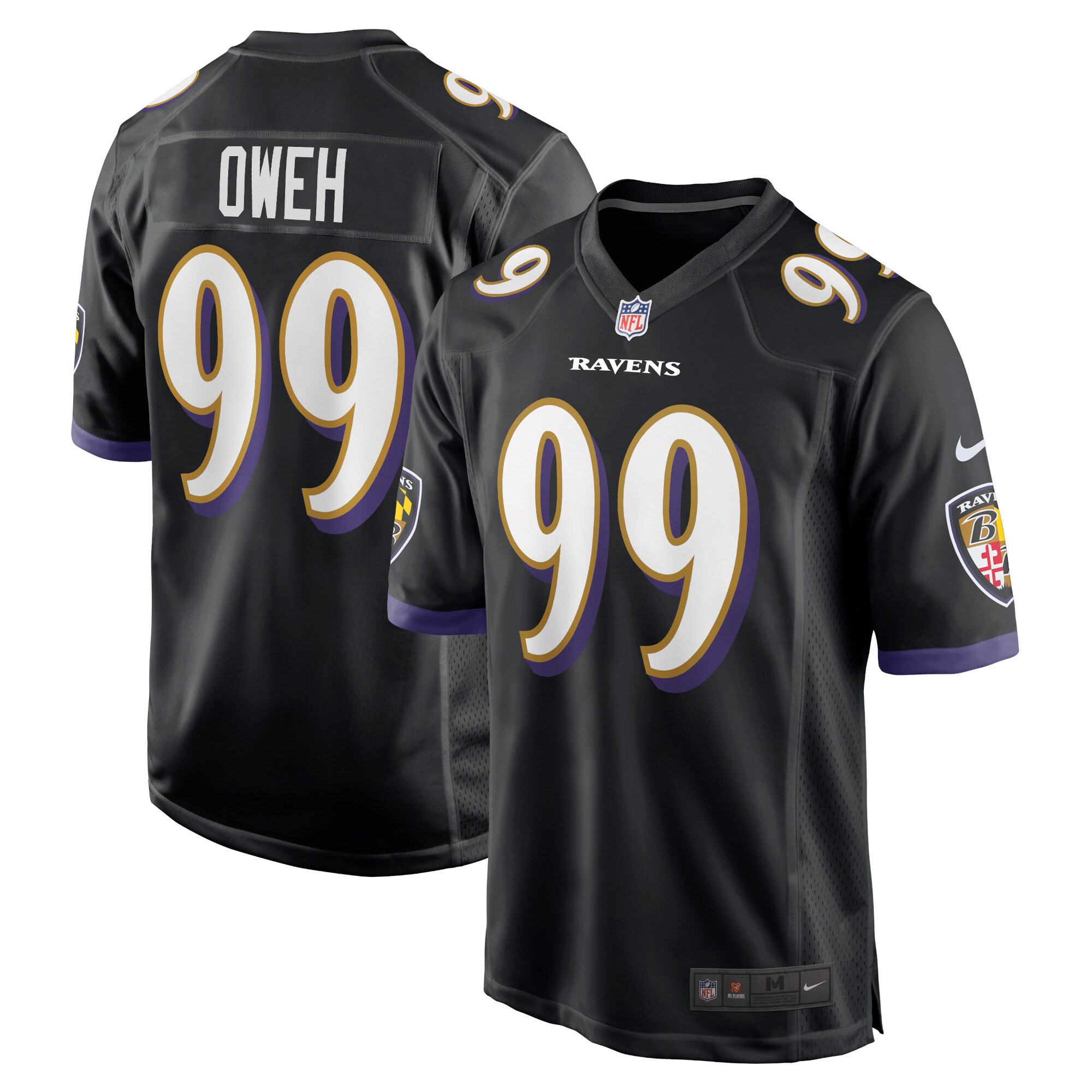 Men's Baltimore Ravens Odafe Oweh Black Game Jersey