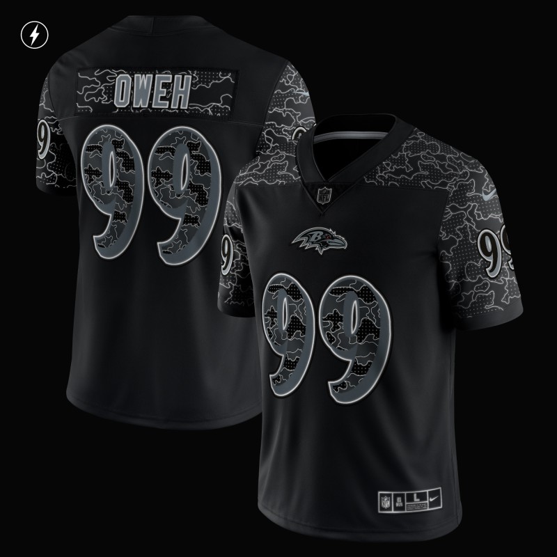 Men's Baltimore Ravens Odafe Oweh Black RFLCTV Limited Jersey