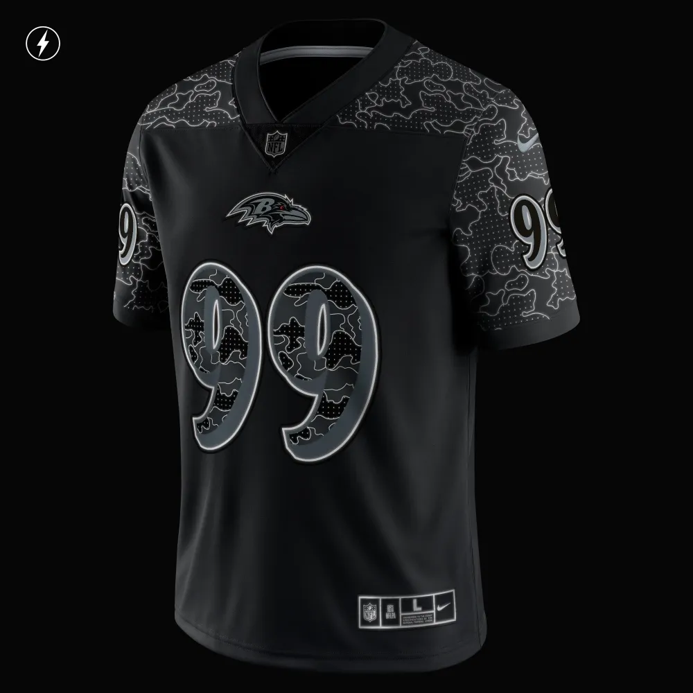 Men's Baltimore Ravens Odafe Oweh Black RFLCTV Limited Jersey