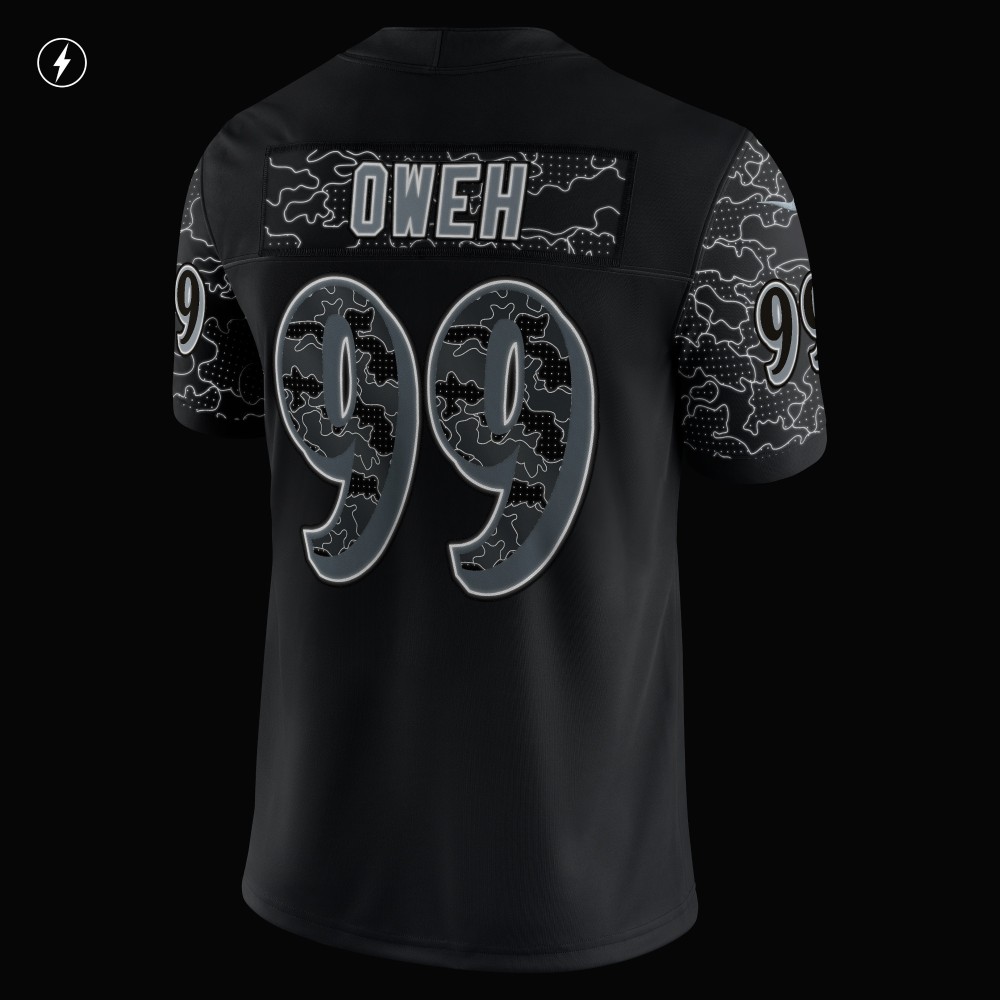 Men's Baltimore Ravens Odafe Oweh Black RFLCTV Limited Jersey