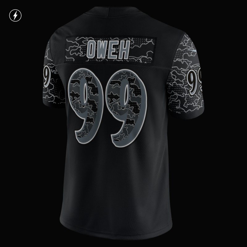 Men's Baltimore Ravens Odafe Oweh Black RFLCTV Limited Jersey
