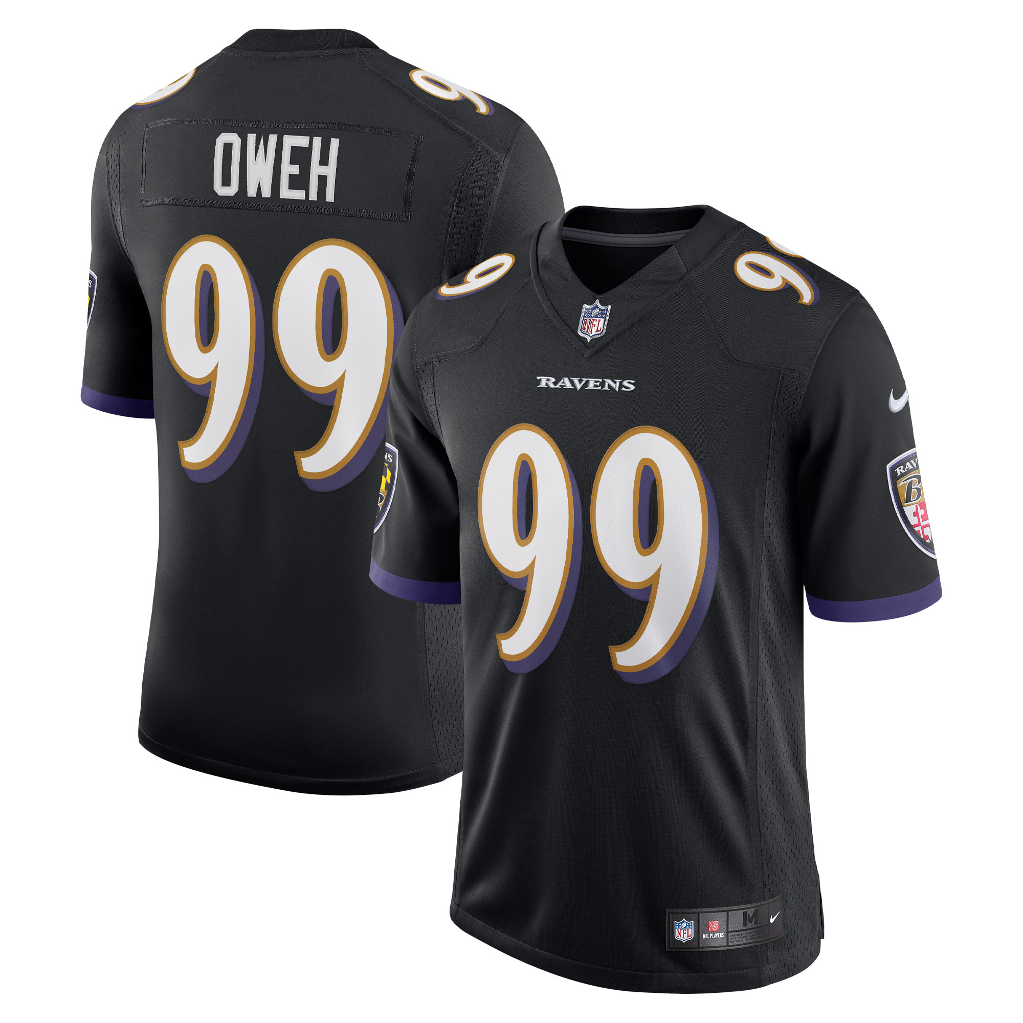 Men's Baltimore Ravens Odafe Oweh Black Vapor Limited Jersey