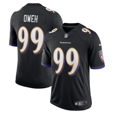Men's Baltimore Ravens Odafe Oweh Black Vapor Limited Jersey 01