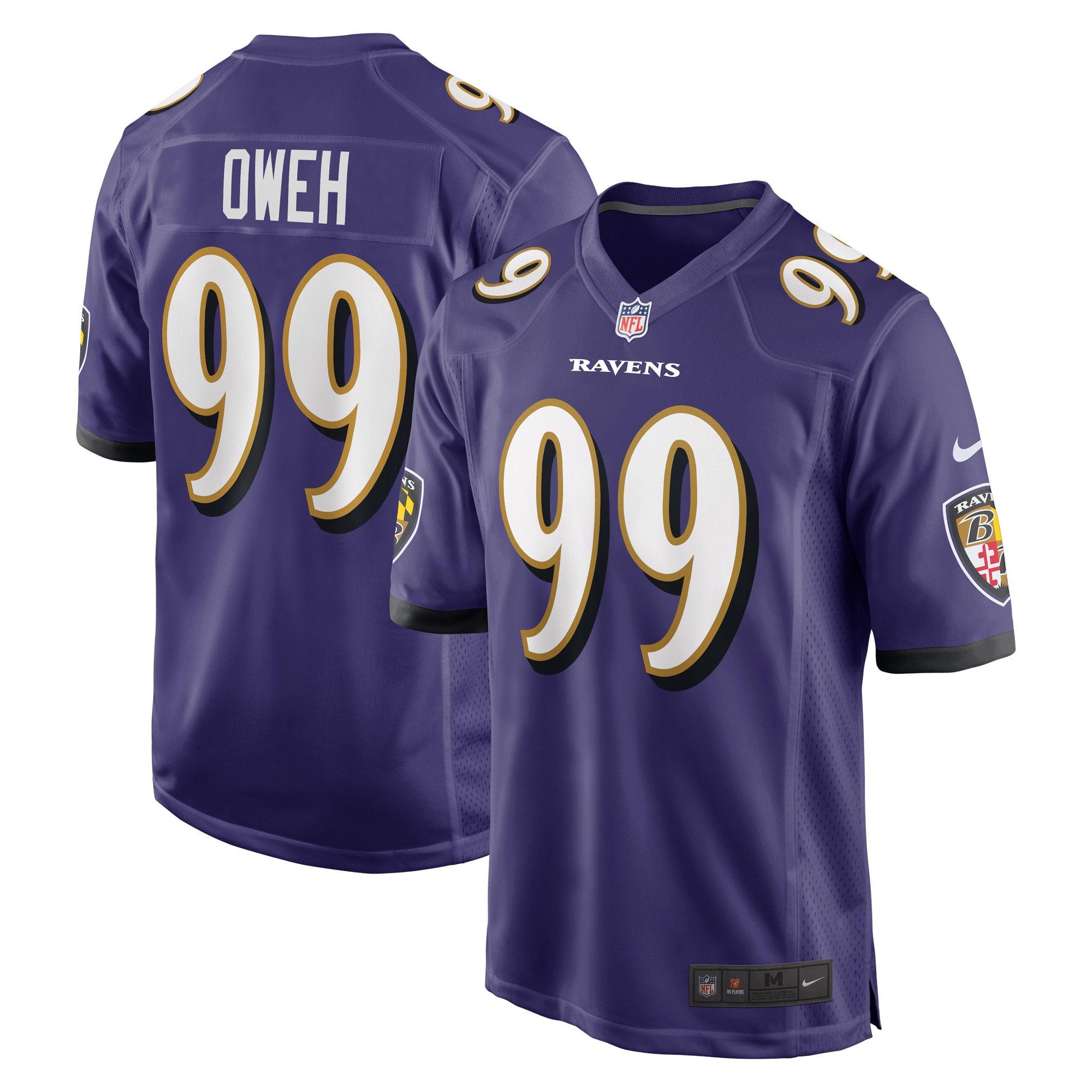 Men's Baltimore Ravens Odafe Oweh Purple Game Jersey