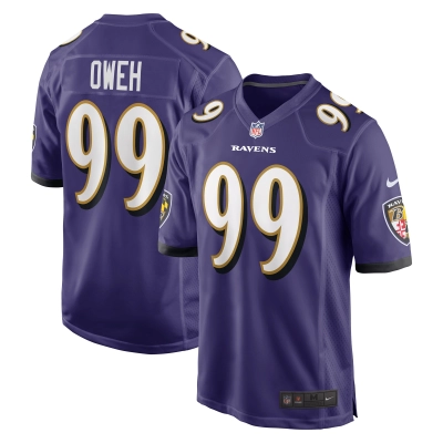 Men's Baltimore Ravens Odafe Oweh Purple Game Jersey 01
