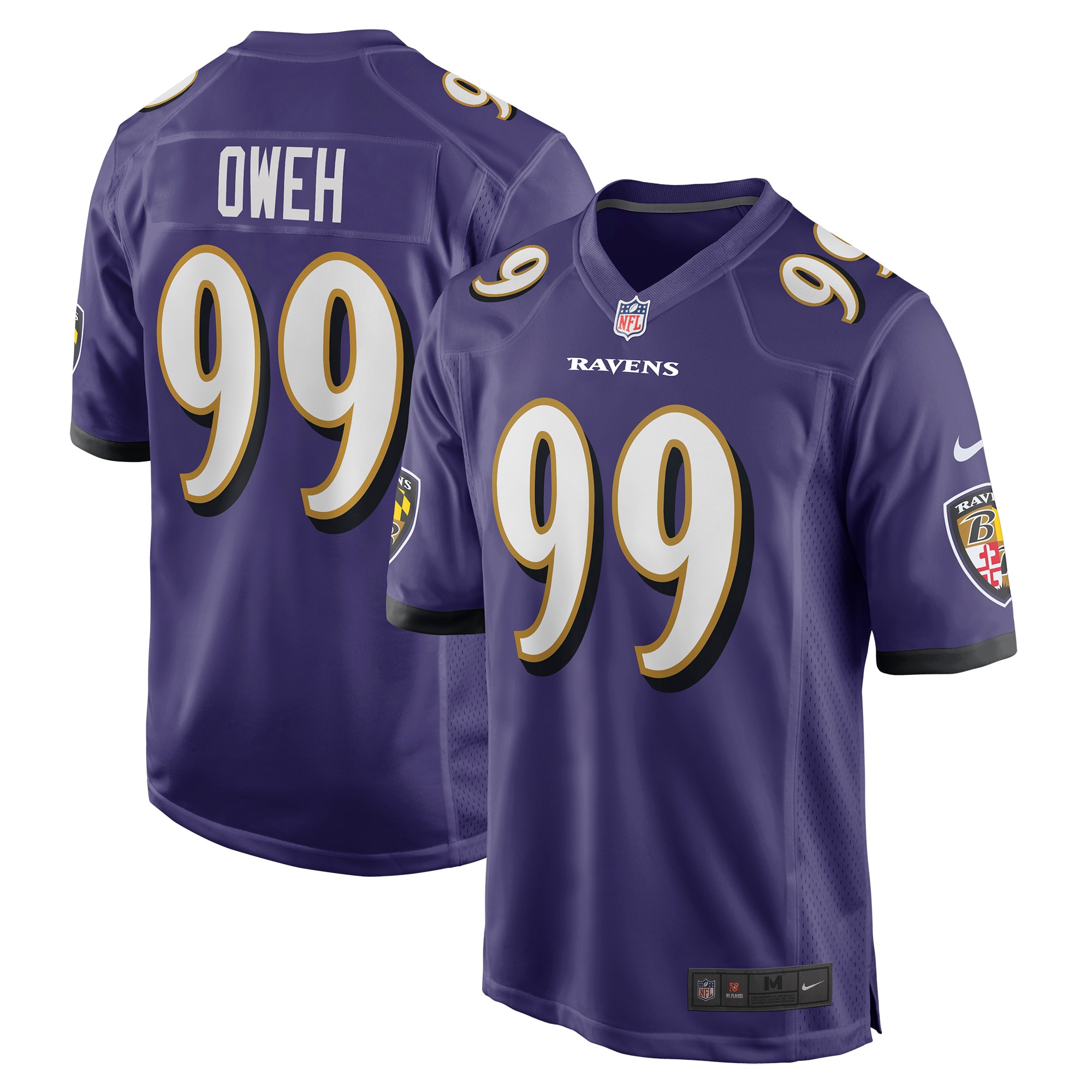 Men's Baltimore Ravens Odafe Oweh Purple Game Player Jersey