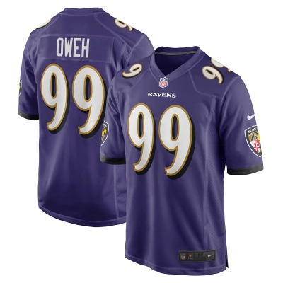 Men's Baltimore Ravens Odafe Oweh Purple Game Player Jersey 01