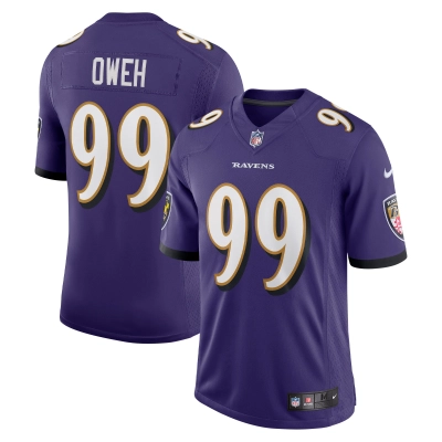 Men's Baltimore Ravens Odafe Oweh Purple Vapor Limited Jersey 01